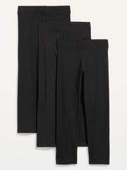 High-Waisted Fashion Layering Cropped Leggings 3-Pack - Black Jack