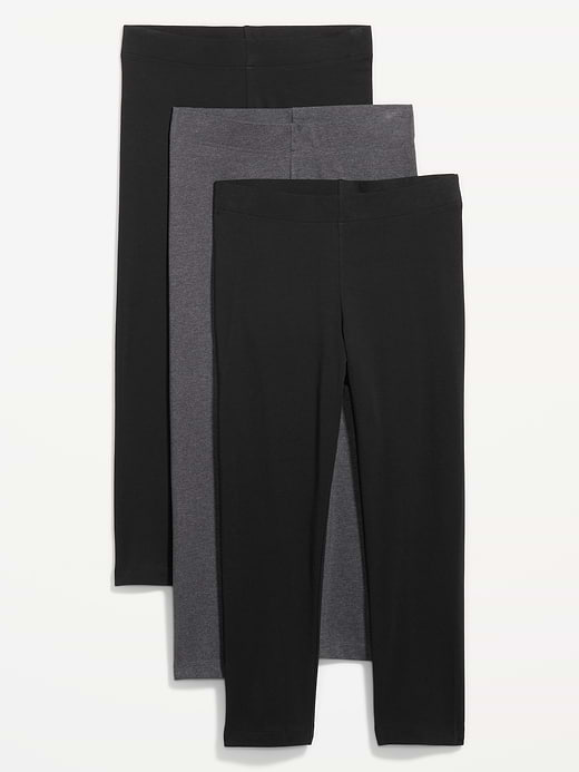 High-Waisted Fashion Layering Cropped Leggings 3-Pack - Gray
