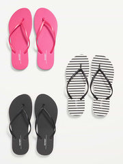 Flip-Flop Sandals 3-Pack (Partially Plant-Based) - Black/pink R