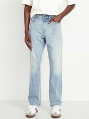 Structured Straight Non-Stretch Jeans - Light Wash