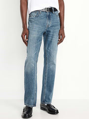 Structured Straight Non-Stretch Jeans - Medium Wash