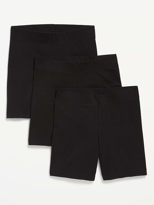 High-Waisted Cotton Biker Shorts 3-Pack -- 6-inch inseam - Black Jack
