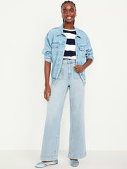 Extra High-Waisted Mariner Wide-Leg Jeans - Light Wash