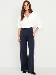 High-Waisted Pixie Super Wide-Leg Pants - In the Navy