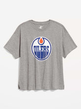 NHL Crew-Neck T-Shirt for Women - Oilers Grey