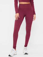 High-Waisted Seamless Jacquard Leggings - Thimble Berry