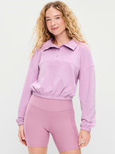 Button-Up Funnel-Neck Sweatshirt - Wild Aster