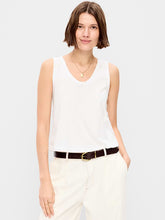 Relaxed Scoop-Neck Tank Top - White Lilies