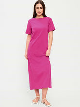 Vintage Crew-Neck Maxi Dress - Dragonfruit
