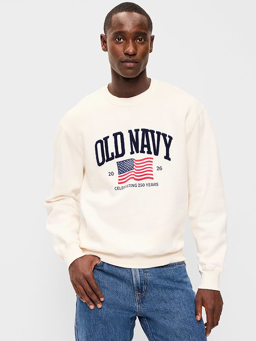 Loose Logo-Graphic Crew-Neck Sweatshirt - Sea Salt