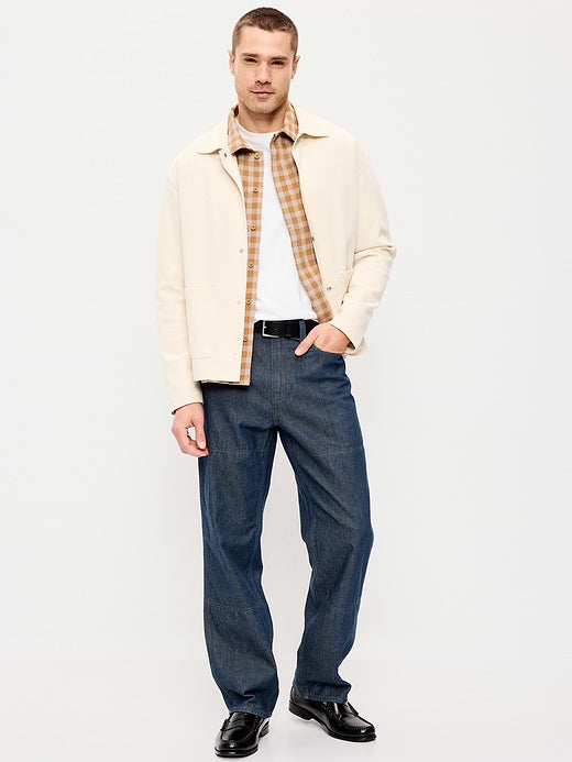 90s Loose Double-Knee Carpenter Jeans - Dark Wash