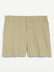 90's Loose Linen-Blend Shorts -- 5-inch inseam - All Bark