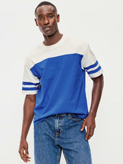 Heavyweight Short-Sleeve Football-Style T-Shirt - Crayon Blue