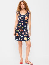 Short-Sleeve Scoop-Neck Mini Dress - Mixed Fruit