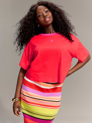 Old Navy x Christopher John Rogers Crop T-Shirt - Red Aloud