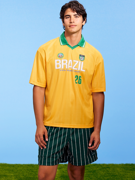 FIFA World Cup 26™ Brazil Lifestyle Collared Jersey T-Shirt for Men - Brazil