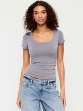 Hug Double-Layer Scoop-Neck Top - Shooting Star