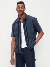 Loose Full-Zip Twill Workwear Shirt - Dusk Navy