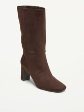 Mid-Calf Square-Toe Boot for Women - Chocolate