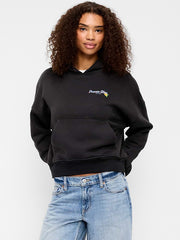 Oversized Pullover Graphic Hoodie Sweatshirt - Black Jack