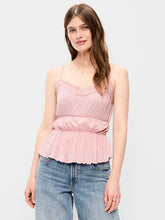 Lace-Trim Smocked-Waist Tank Top - Abalone Pink