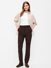 Extra High-Waisted Straight-Leg Twill Pants - Black Coffee