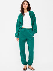High-Waisted Cinched-Ankle Sweatpants - Deep Lagoon