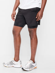 2-In-1 Performance Run Shorts -- 5-inch inseam - Black Jack
