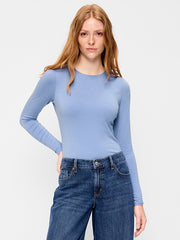 Hug Double-Layer Crew-Neck Long-Sleeve Top - Shady Lane
