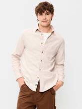 Relaxed Long-Sleeve Flannel Pocket Shirt - Oatmeal Heather