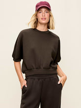 Bounce Fleece Dolman-Sleeve Top - Black Coffee