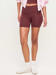 High-Waisted PowerChill Biker Shorts -- 5-inch inseam - Wine Tasting