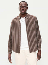 Classic Fit Everyday Oxford Shirt - Earth Brown Stripe