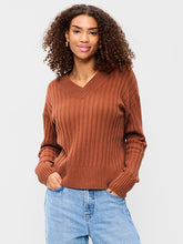 SoSoft Ribbed V-Neck Sweater - Apple Cinnamon