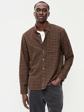 Classic Fit Everyday Oxford Shirt - Small Brown Plaid