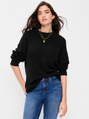 Seaside Cotton Shaker Oversized Tunic Sweater - Black Jack