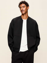 Bounce Fleece Oversized Bomber Jacket - Black Jack