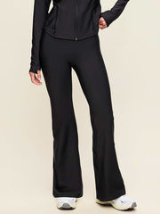 Extra High-Waisted PowerSoft Boundless Flare Leggings – No Front Seam - Black Jack