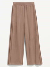 High-Waisted Bounce Lite Drapey Wide-Leg Pleated Pants - Mocha