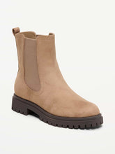 Faux-Suede Chelsea Boots for Women - Warm Taupe