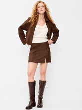 Faux-Suede Mini Skirt - Earthen