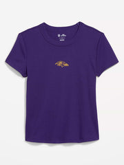 Baltimore Ravens Snug Crop T-Shirt for Women - Baltimore Ravens