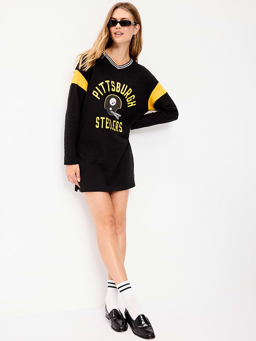 Pittsburgh Steelers Oversized Mini Football Dress for Women - Pittsburgh Steelers