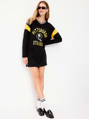 Pittsburgh Steelers Oversized Mini Football Dress for Women - Pittsburgh Steelers