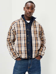 Water-Resistant Reversible Windbreaker Jacket - Blue/Cream