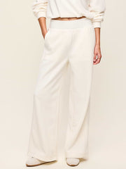 Extra High-Waisted Performance Fleece Wide-Leg Sweatpants - Sea Salt