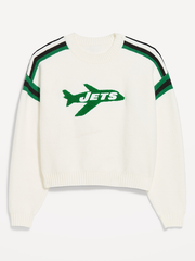 New York Jets Cropped Sweater for Women - New York Jets