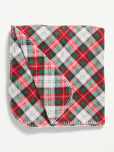 Printed Fleece Blanket for the Family - White Plaid (Match the Fam!)