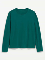 Vintage Long-Sleeve Crew-Neck T-Shirt - Deep Lagoon