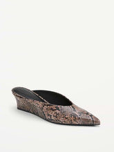 Pointed-Toe Mules for Women - Snake